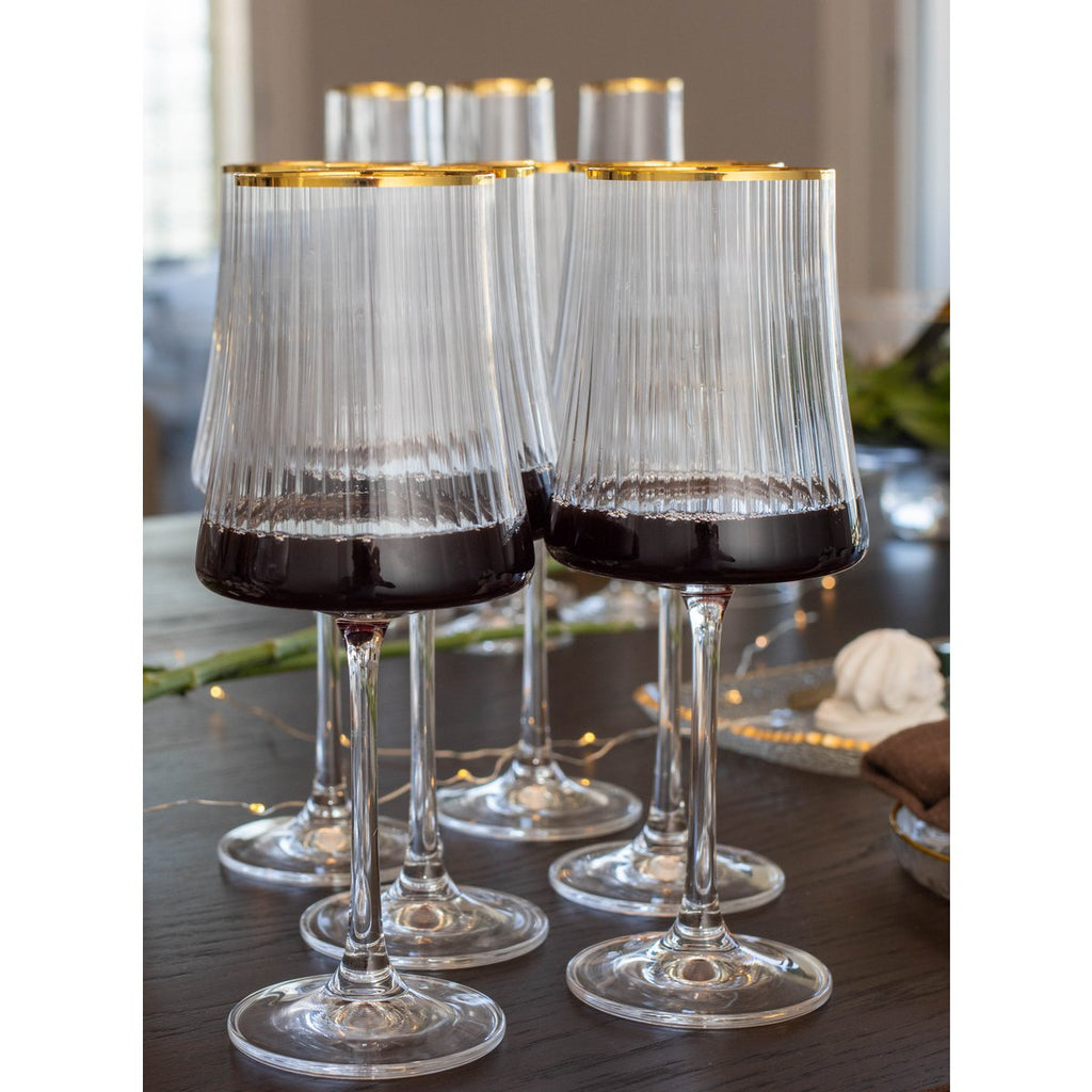 Weingläser Goldrand Detail – Vergoldeter Rand Premium Glas