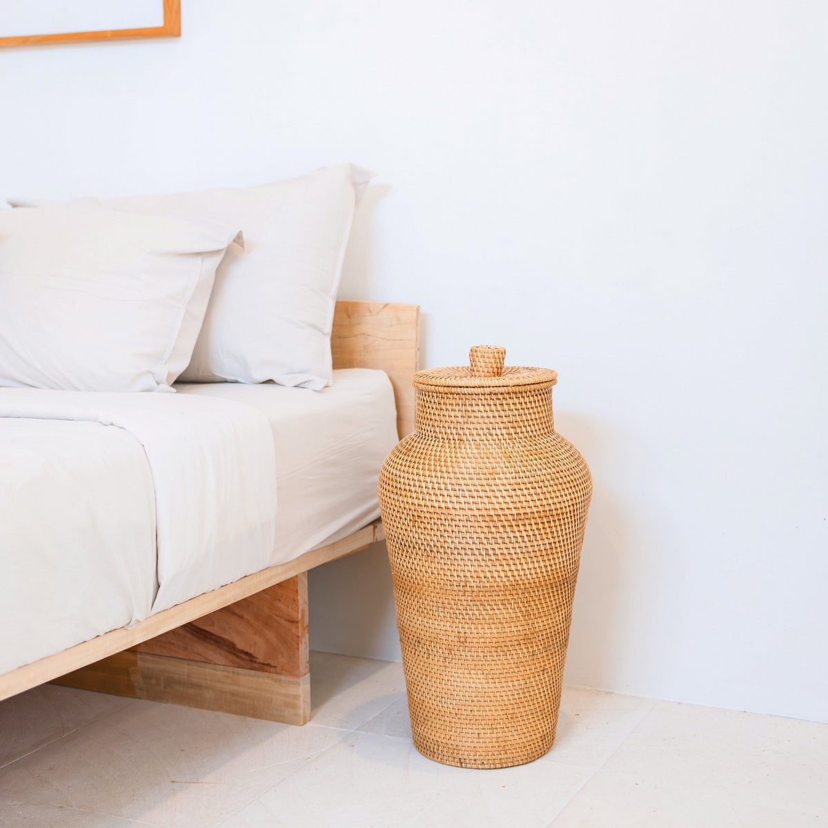 Große Bodenvase Rattan - moderne nachhaltige Wohndekoration