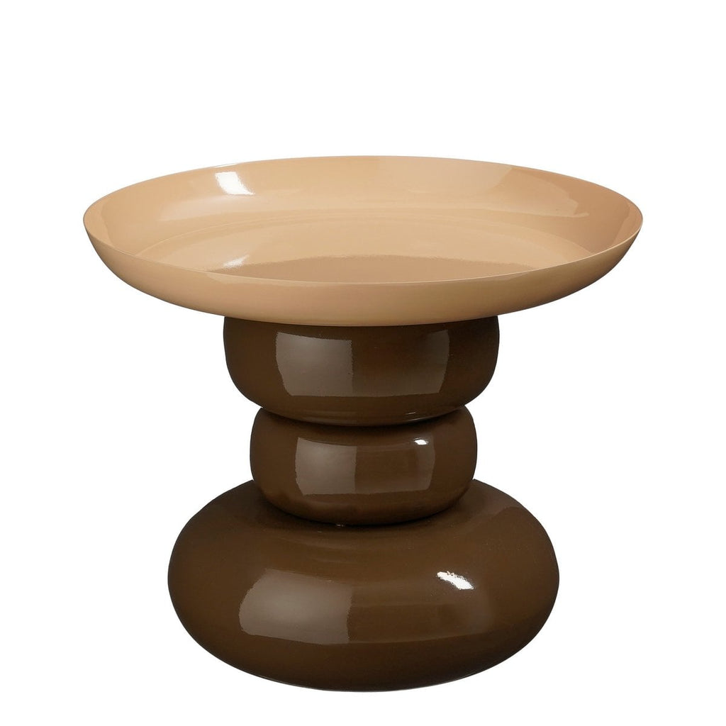 Beistelltisch Zita Braun/Creme Ø41 cm aus Eisen – Mica Decorations