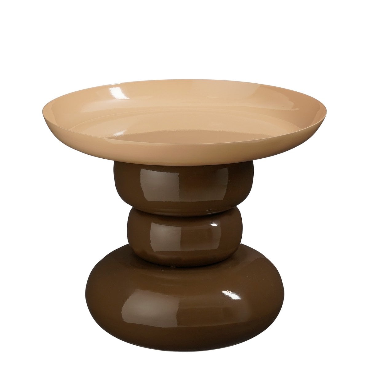 Beistelltisch Zita Braun/Creme Ø41 cm aus Eisen – Mica Decorations