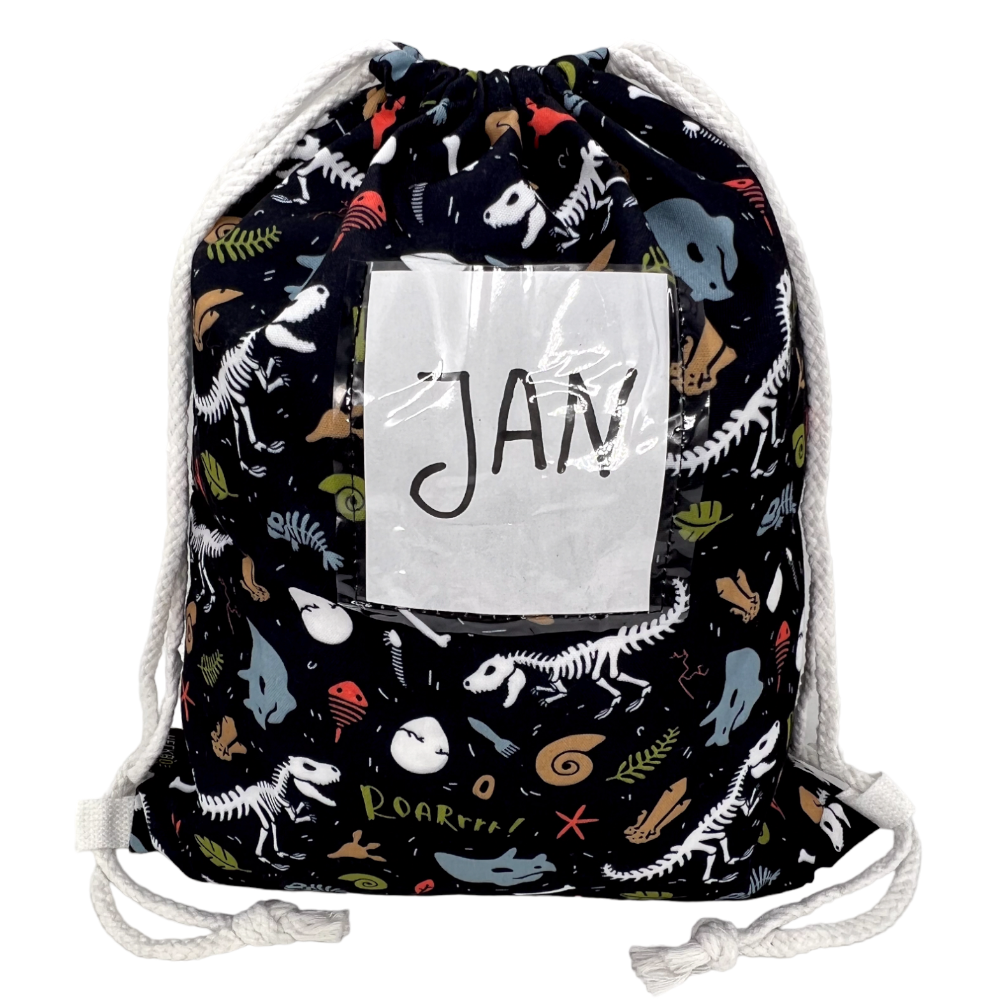 Kinder Turnbeutel Dino Skelett Tasche