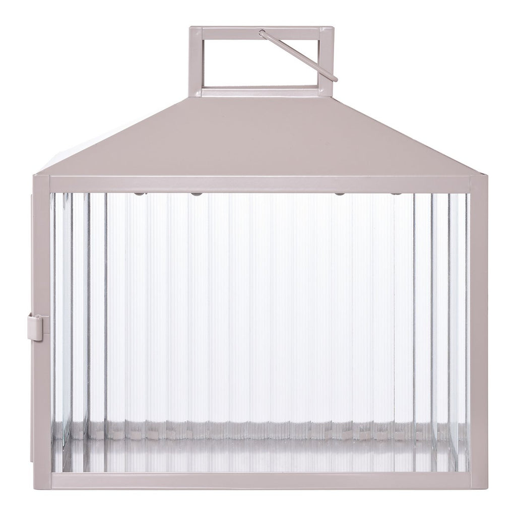 Lucca Lantern - Beige/Grau, Metall/Glas, 26,5 x 13 x 26,5 cm