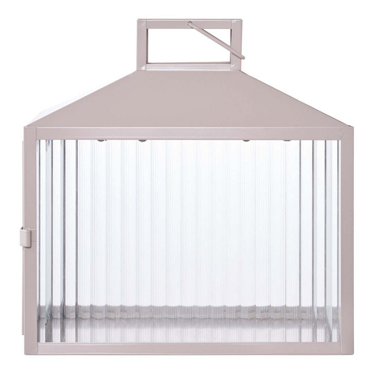 Lucca Lantern - Beige/Grau, Metall/Glas, 26,5 x 13 x 26,5 cm