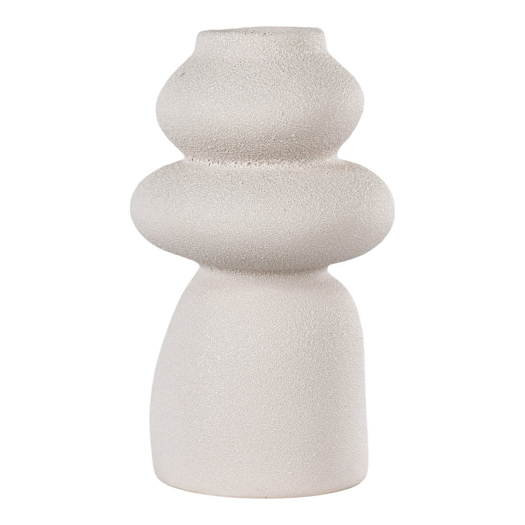 Vase - Beige, Steingut, Ø14,5x26,5 cm