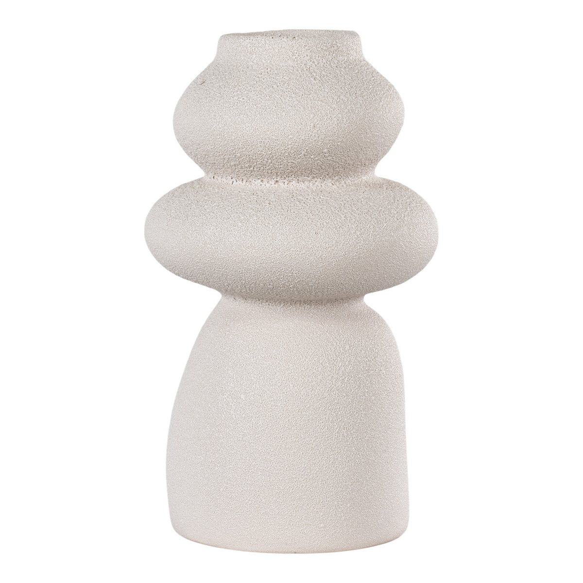 Vase - Beige, Steingut, Ø14,5x26,5 cm