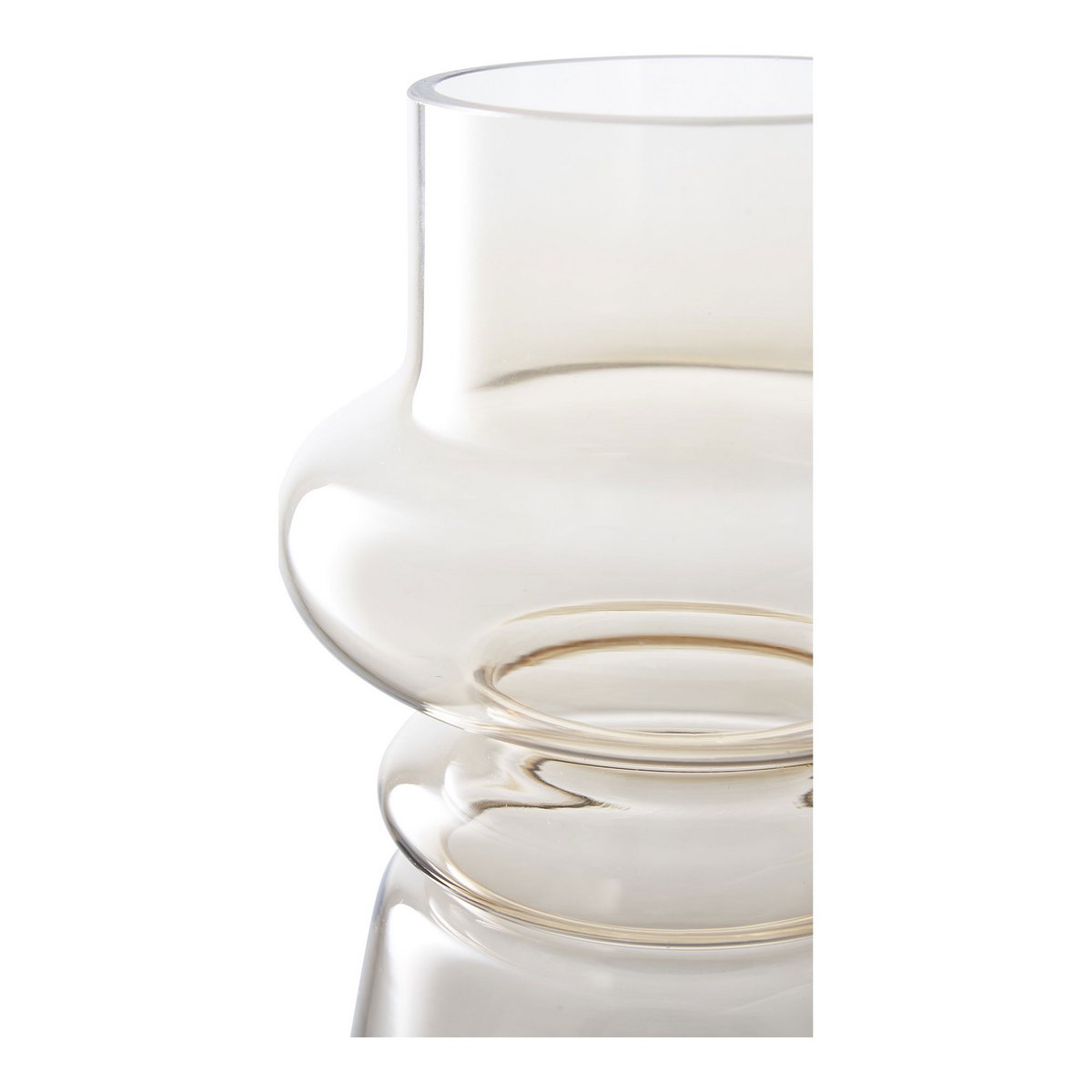 Rauchbraune Vase aus Glas - Detailansicht 17 cm Durchmesser