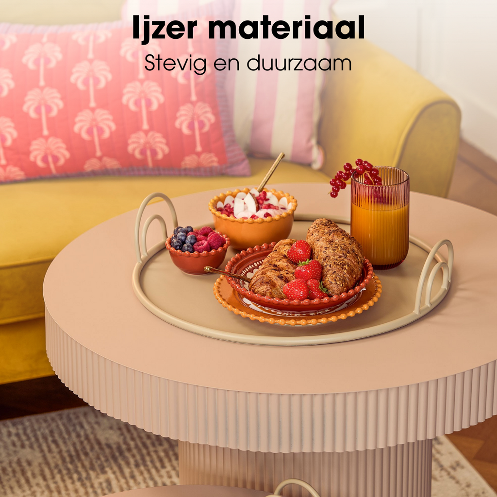 Mica Decorations Tablett-Set Beige – modernes Wohndekor