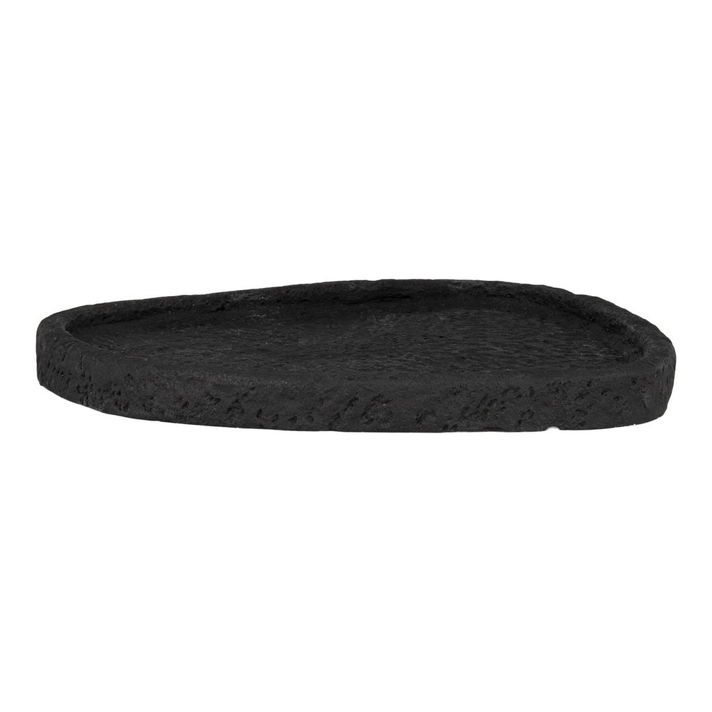 Tablett - Tablett aus Zement, schwarz, 26,5x26x2 cm