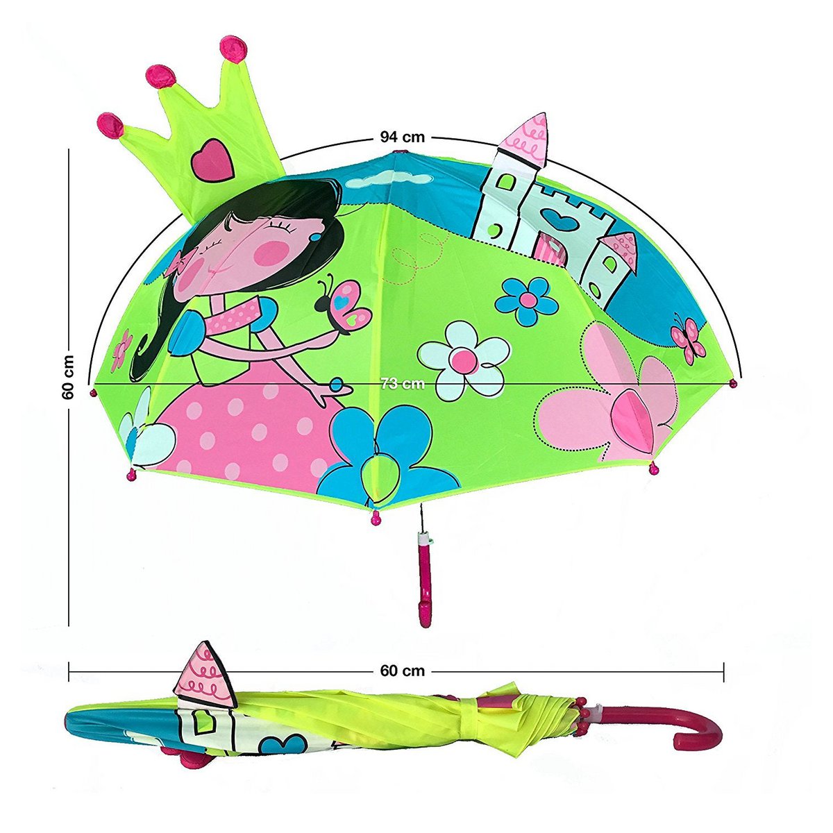 Regenschirm Prinzessin grün/gelb
