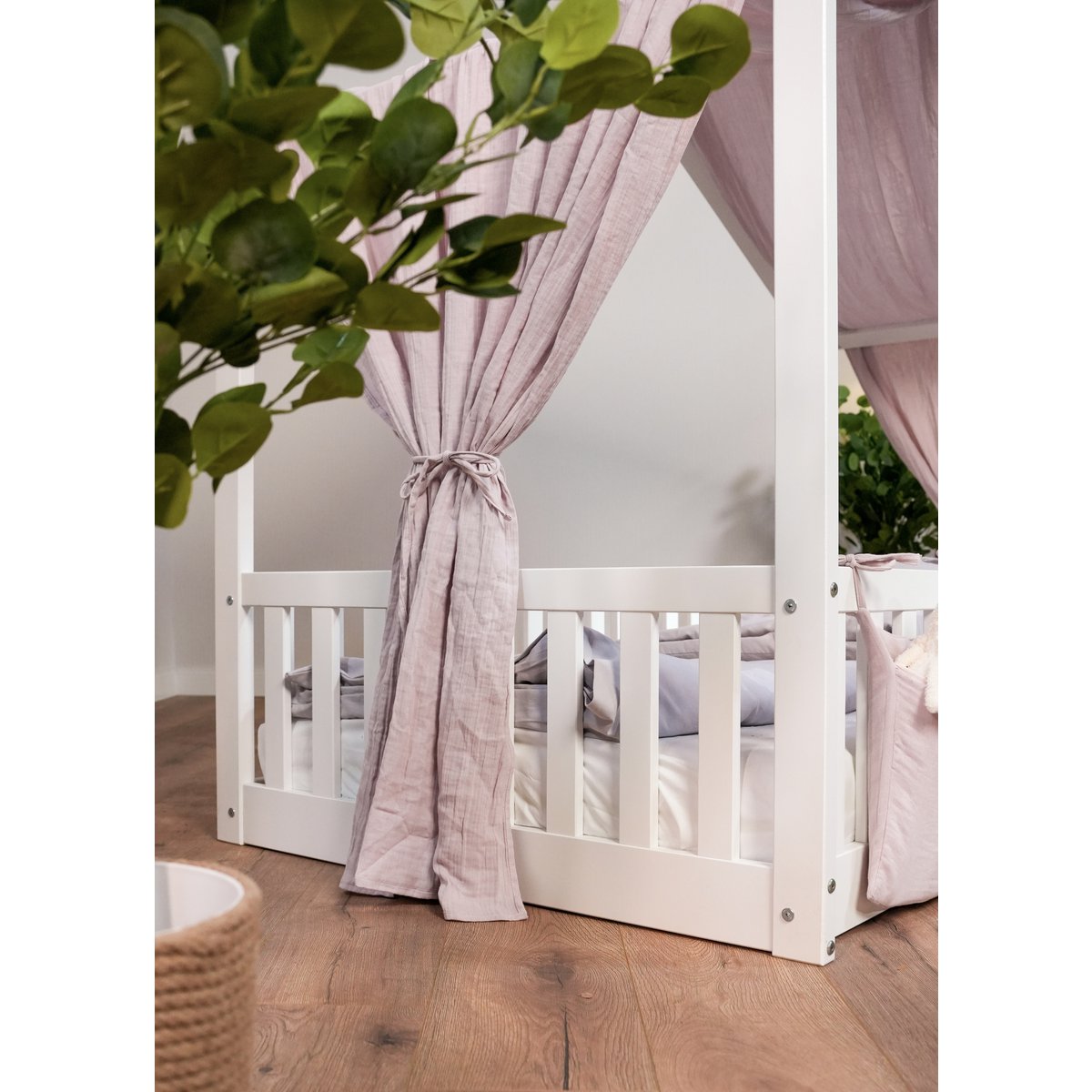 tiSsi® Baldachin Musselin für Hausbetten 90x200 cm altrosa