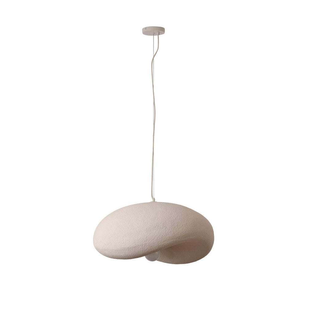 Hängelampe Nami 60 cm Beige – Japandi Lampe aus GFK mit organischer Form – E27