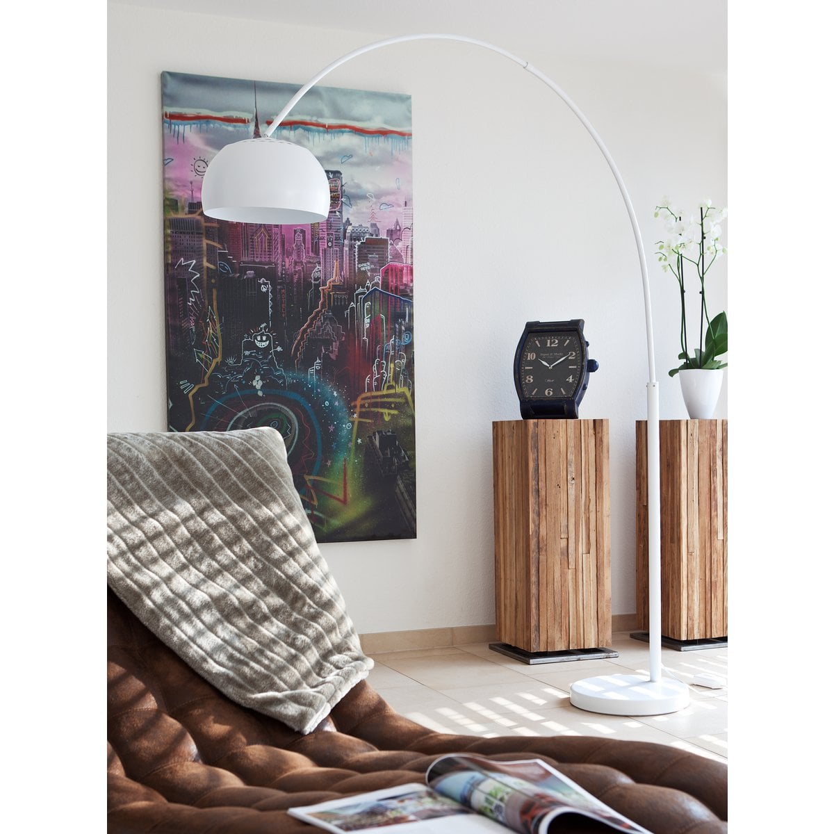 Bogenlampe 195 cm weiß