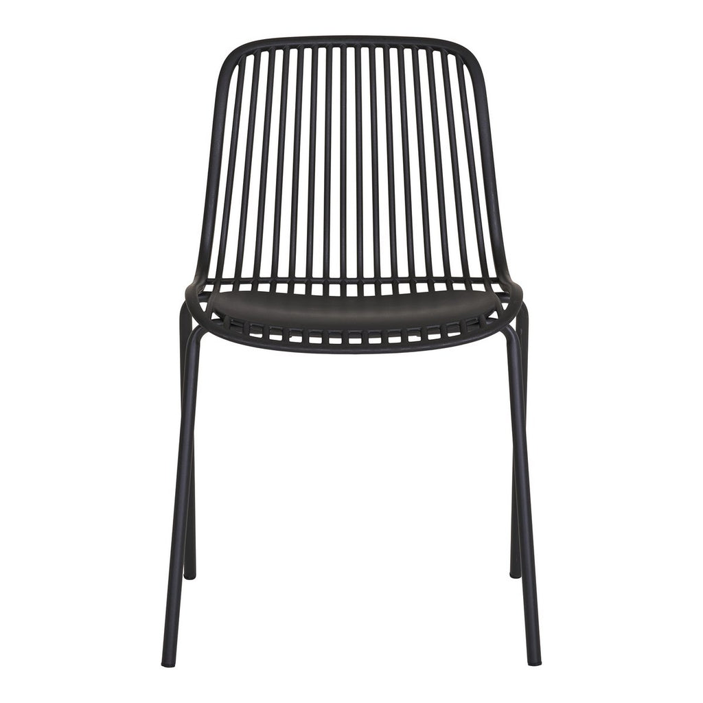 Branson Garden Stuhl - Schwarz, stapelbar, 55x46,5x82 cm - 4 -Set von 4