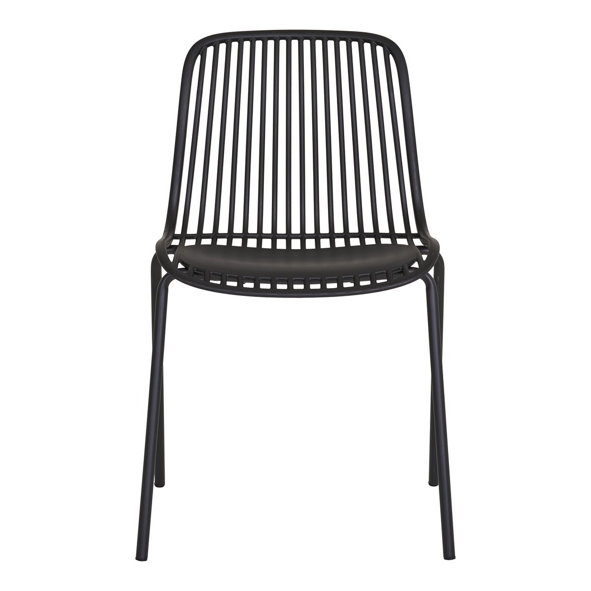 Branson Garden Stuhl - Schwarz, stapelbar, 55x46,5x82 cm - 4 -Set von 4