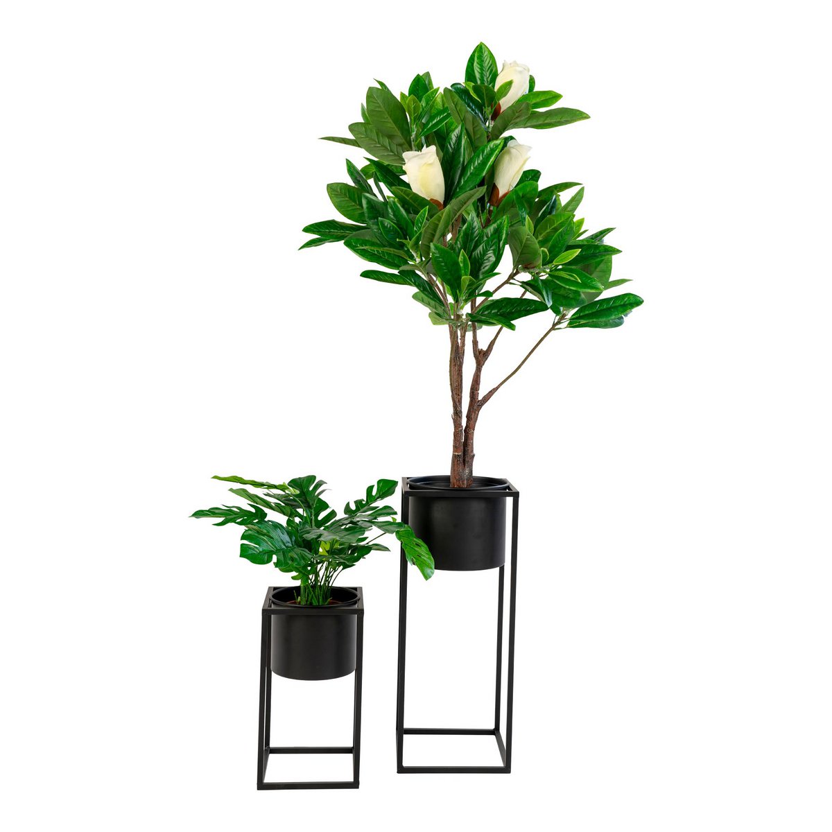 Marla Blumentöpfe – Schwarz, Stahl – 2er-Set