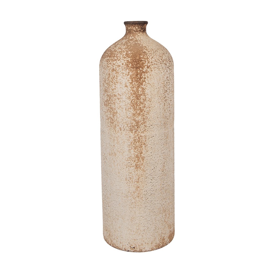 Vase Ø 14x42 cm Beigefarbenes Metall