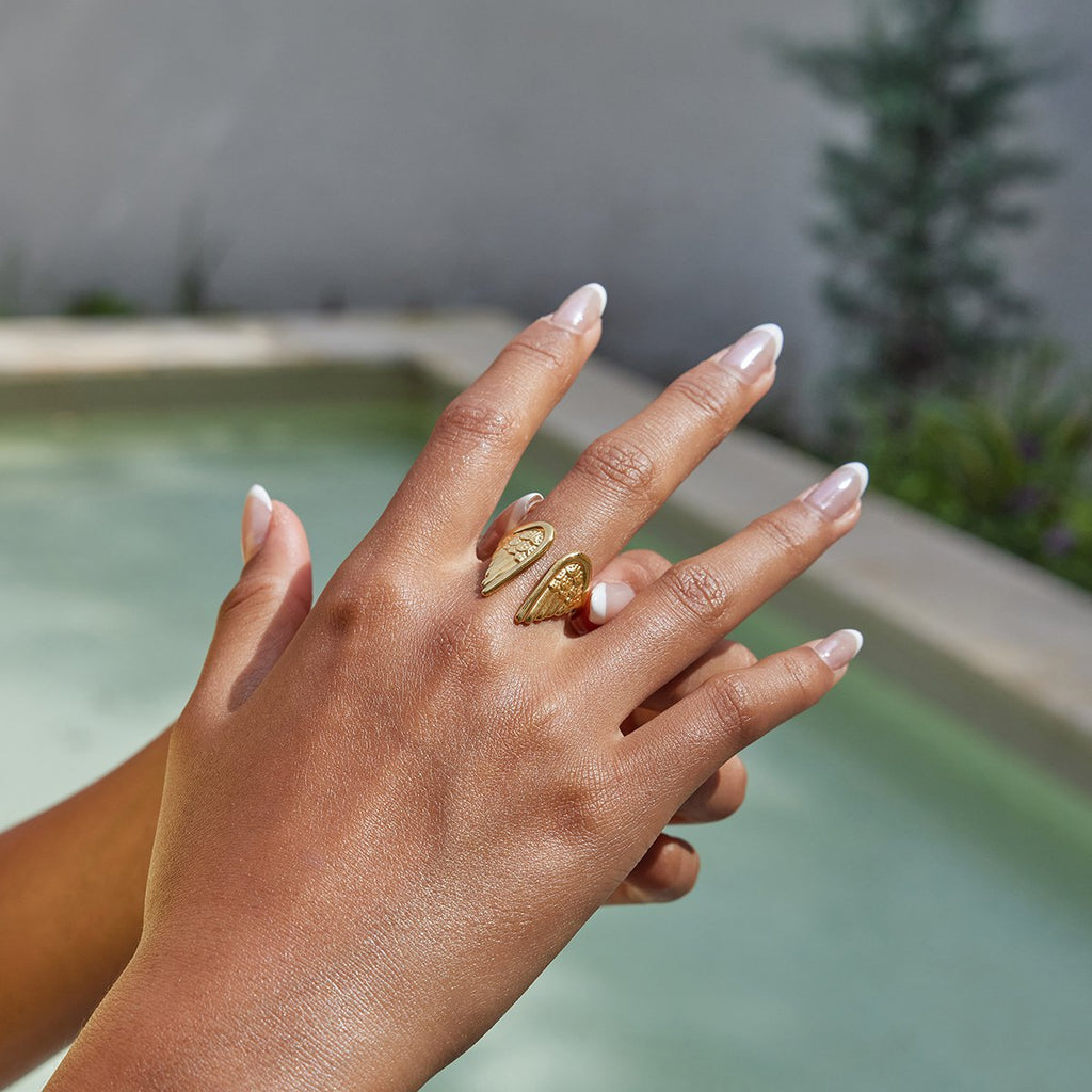 LOUIZ Ring mit Engelsflügeln