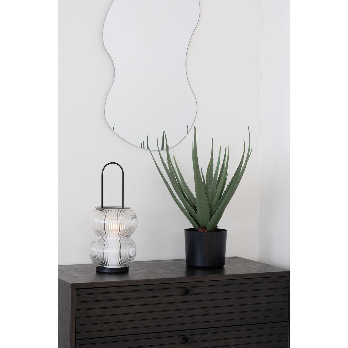 Lucena Lantern - Schwarz, Metall/Glas, 16x16x36 cm