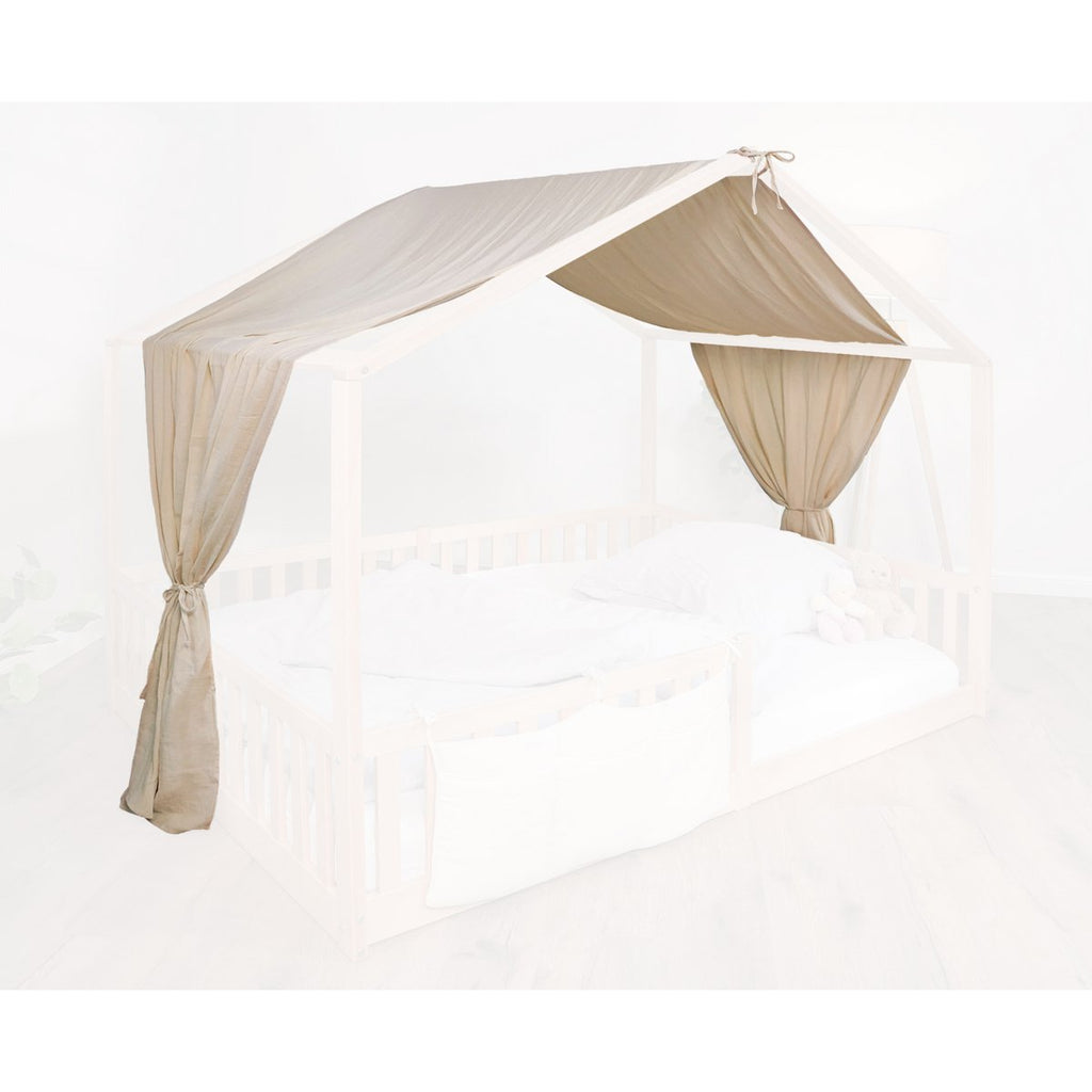 tiSsi® Baldachin Musselin für Hausbetten 120-140x200 cm creme
