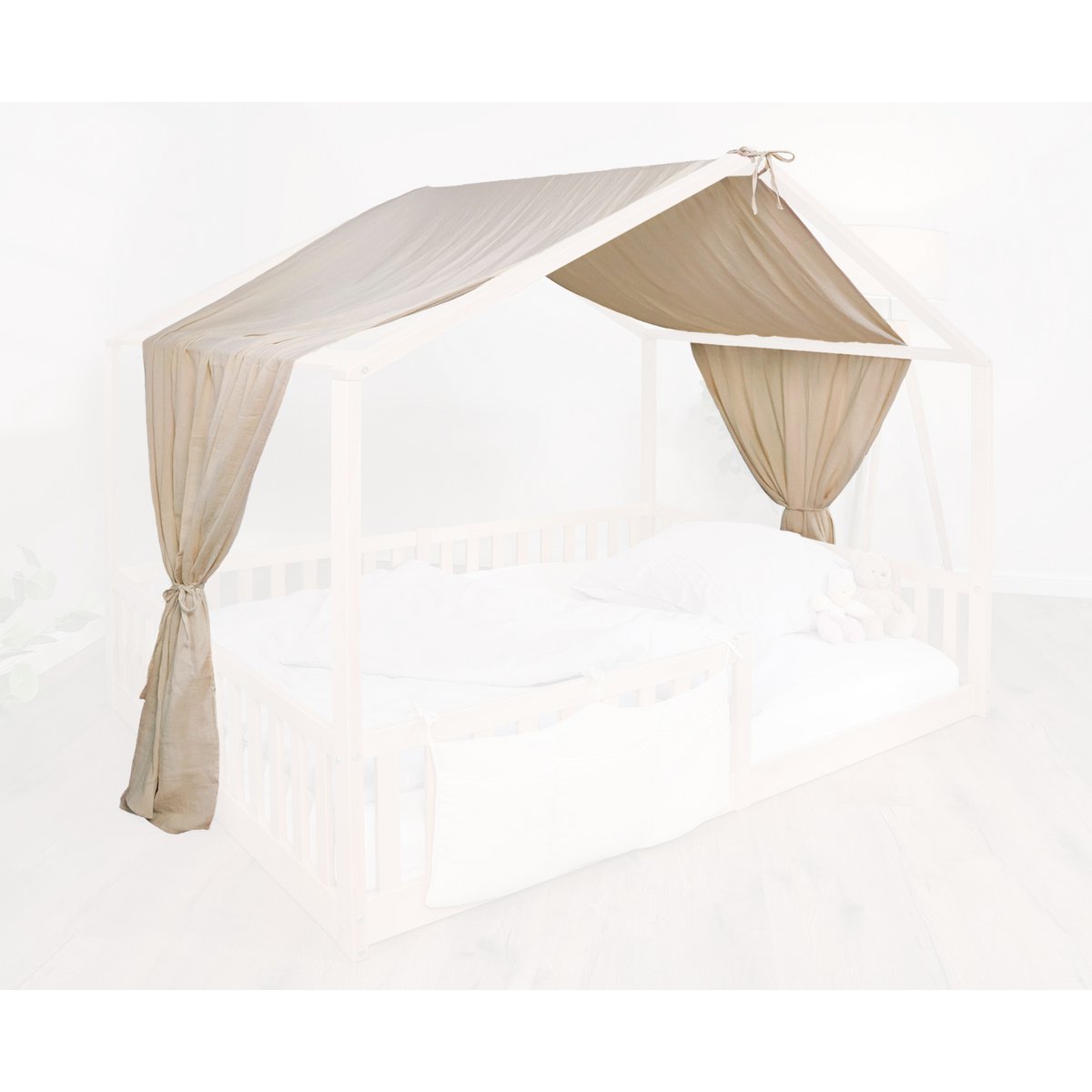 tiSsi® Baldachin Musselin für Hausbetten 120-140x200 cm creme