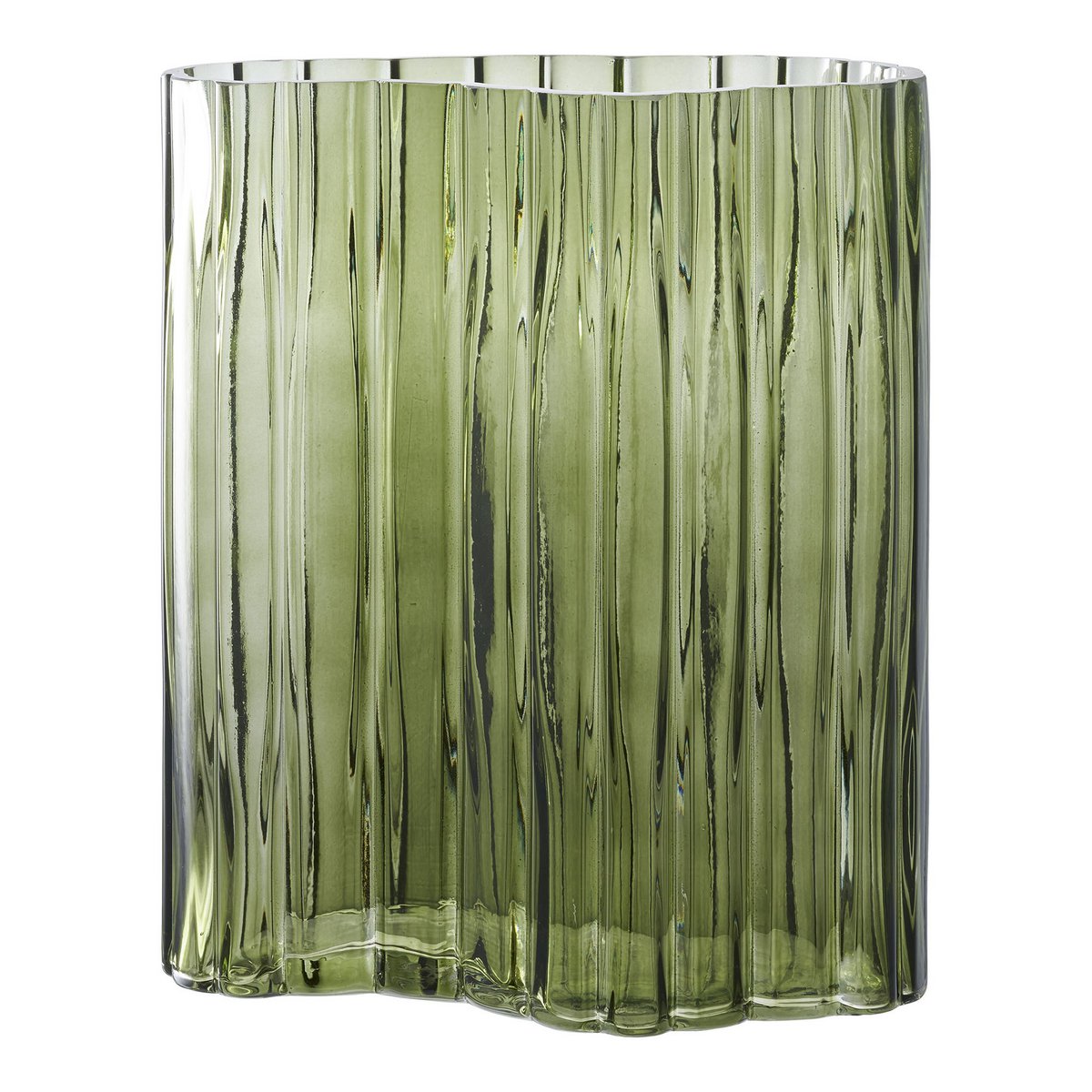 Vase – Rauchgrün, Glas, 21 x 12 x 26,5 cm