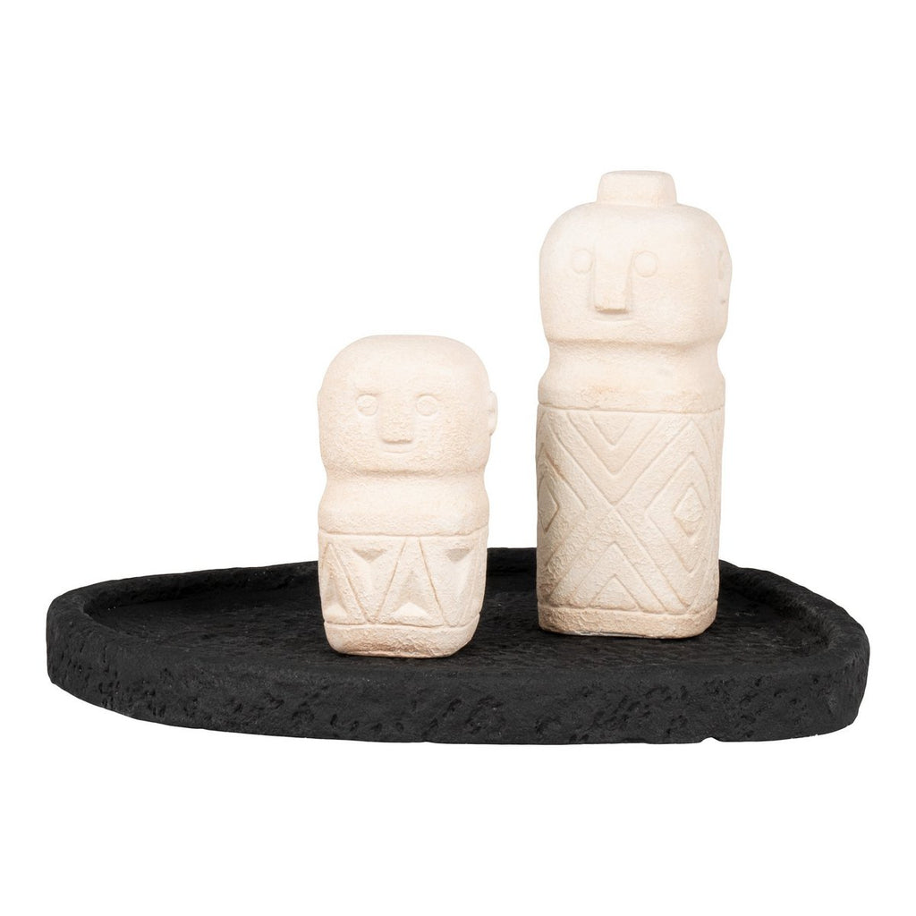 Tablett - Tablett aus Zement, schwarz, 26,5x26x2 cm