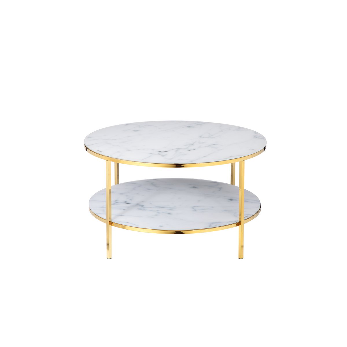 Couchtisch mit 2 Ablagen Ø 80 cm