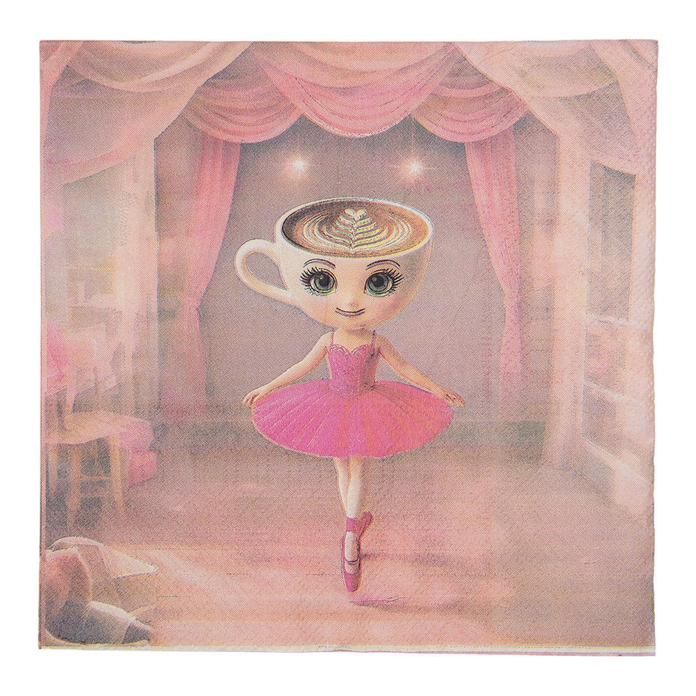 Serviettenpapier, 20er-Set, 33 x 33 cm, rosa Papier