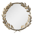 Runder Wandspiegel Ø 55 cm – Gold Blätterrahmen aus Eisen | Clayre & Eef