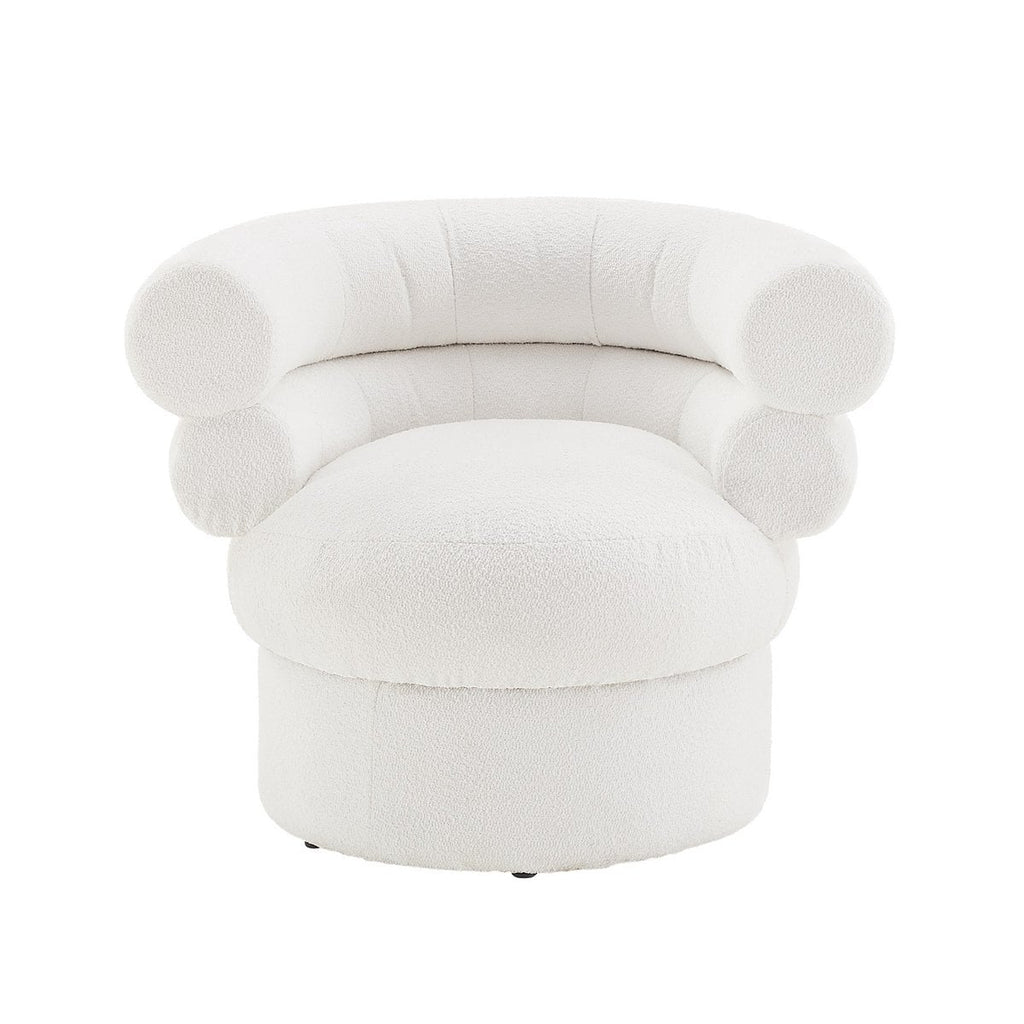 Sessel Boucléstoff Weiß