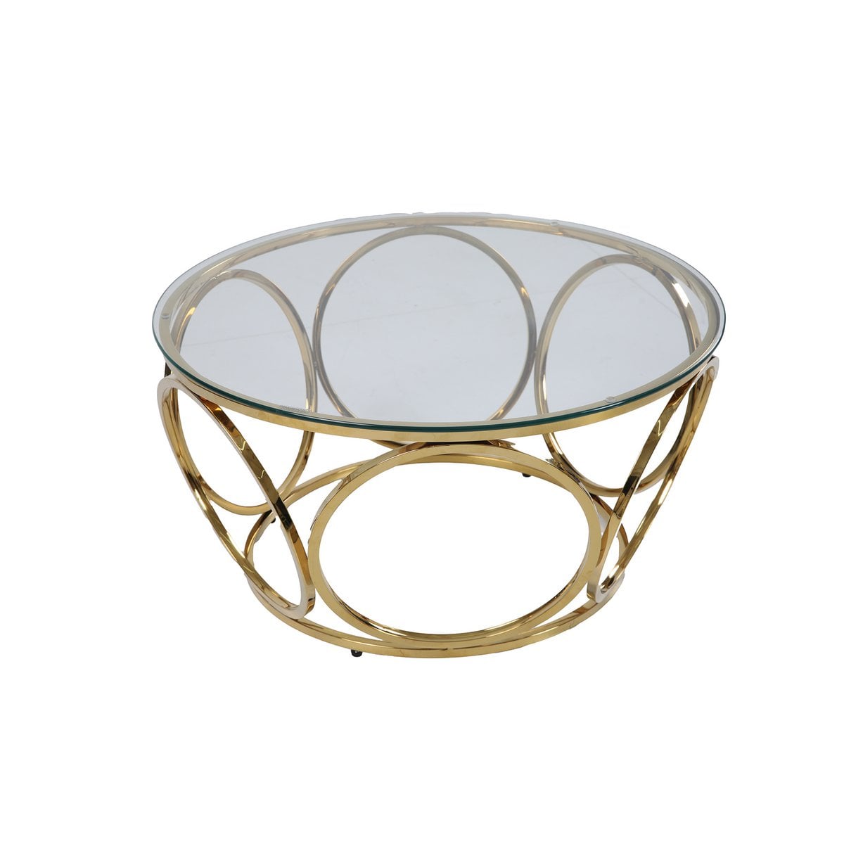 Couchtisch Ø 80 cm Gold/Klarglas