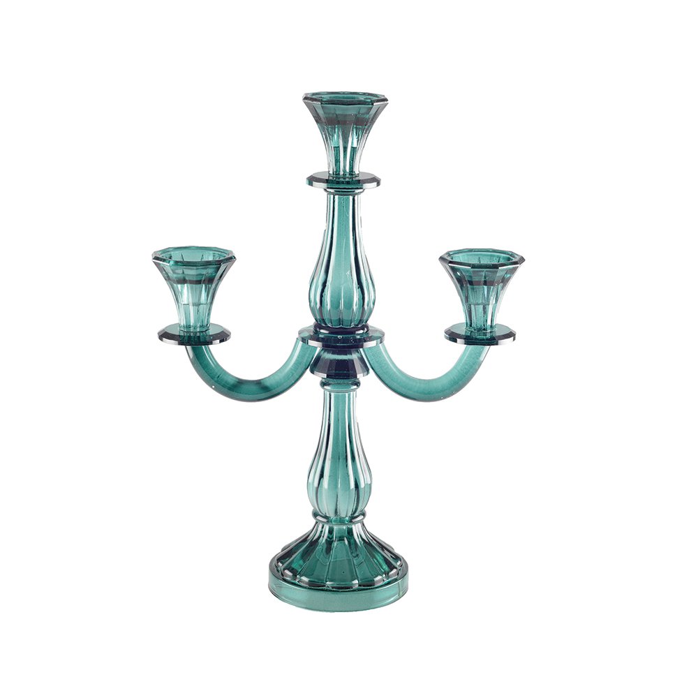 Türkis Glaskerzenhalter 3er-Set 35cm - Elegante Kerzenständer von AULICA
