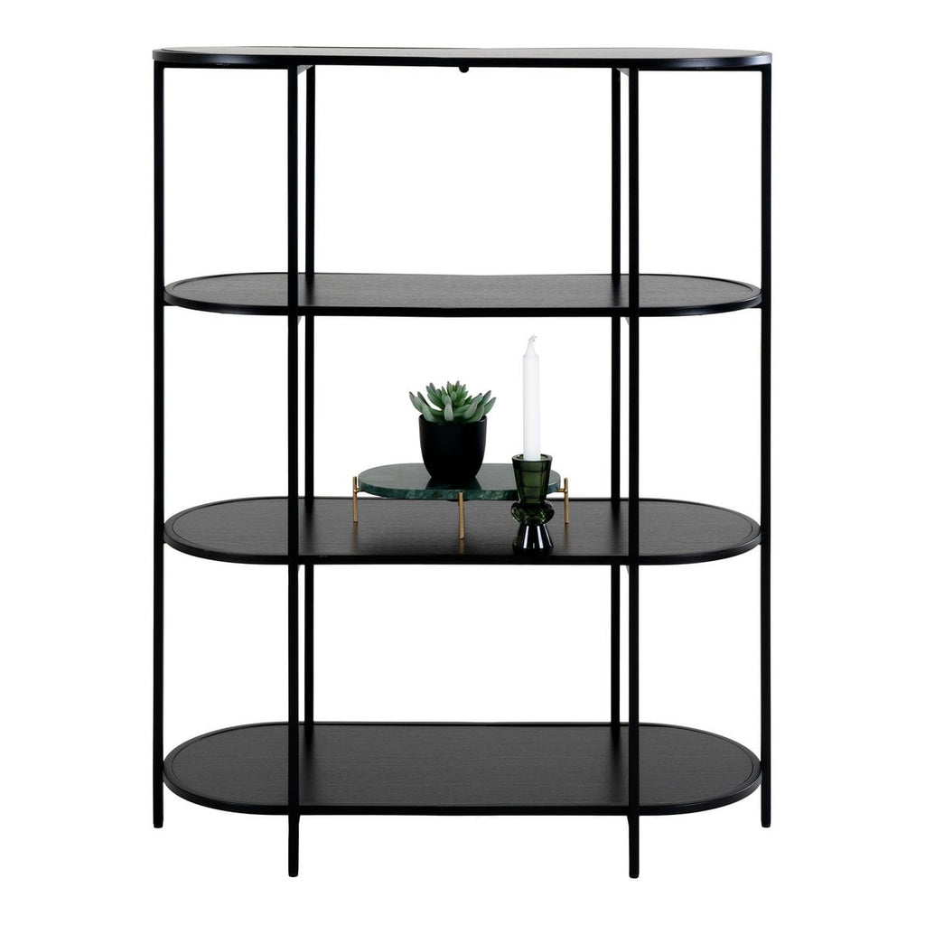 Regal – Schwarz, Stahl/Spanplatte/Melaminfolie, 85 x 36 x 111 cm