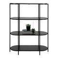 Regal – Schwarz, Stahl/Spanplatte/Melaminfolie, 85 x 36 x 111 cm