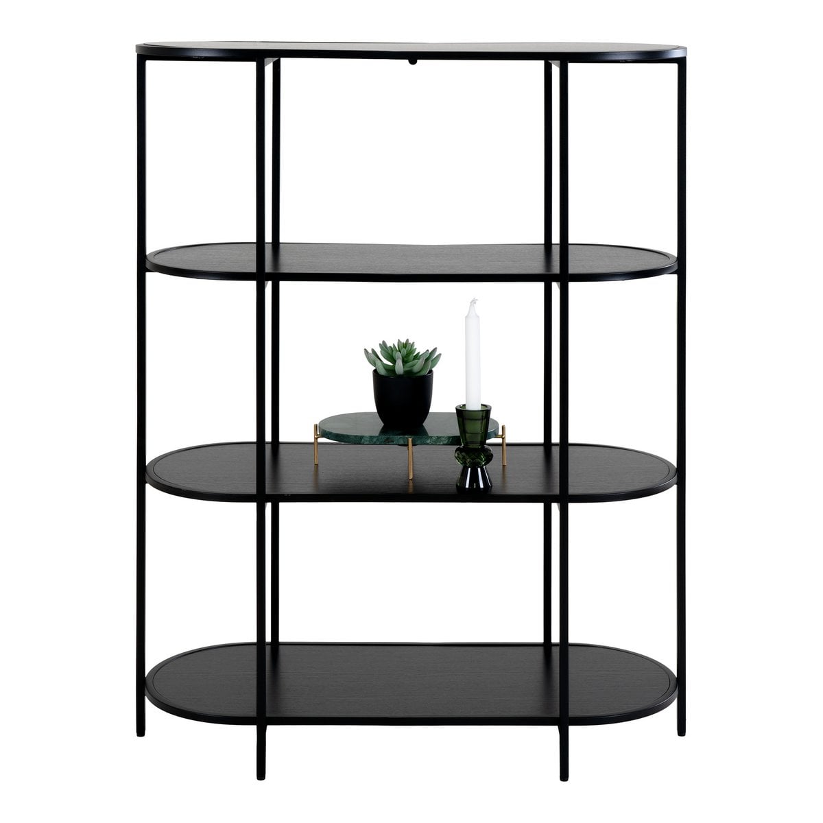 Regal – Schwarz, Stahl/Spanplatte/Melaminfolie, 85 x 36 x 111 cm