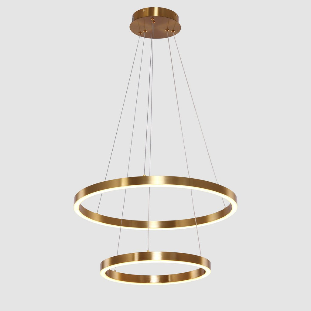 Hängende Lampe Neo Kupfer Gold | 2-Ring 40+60 cm