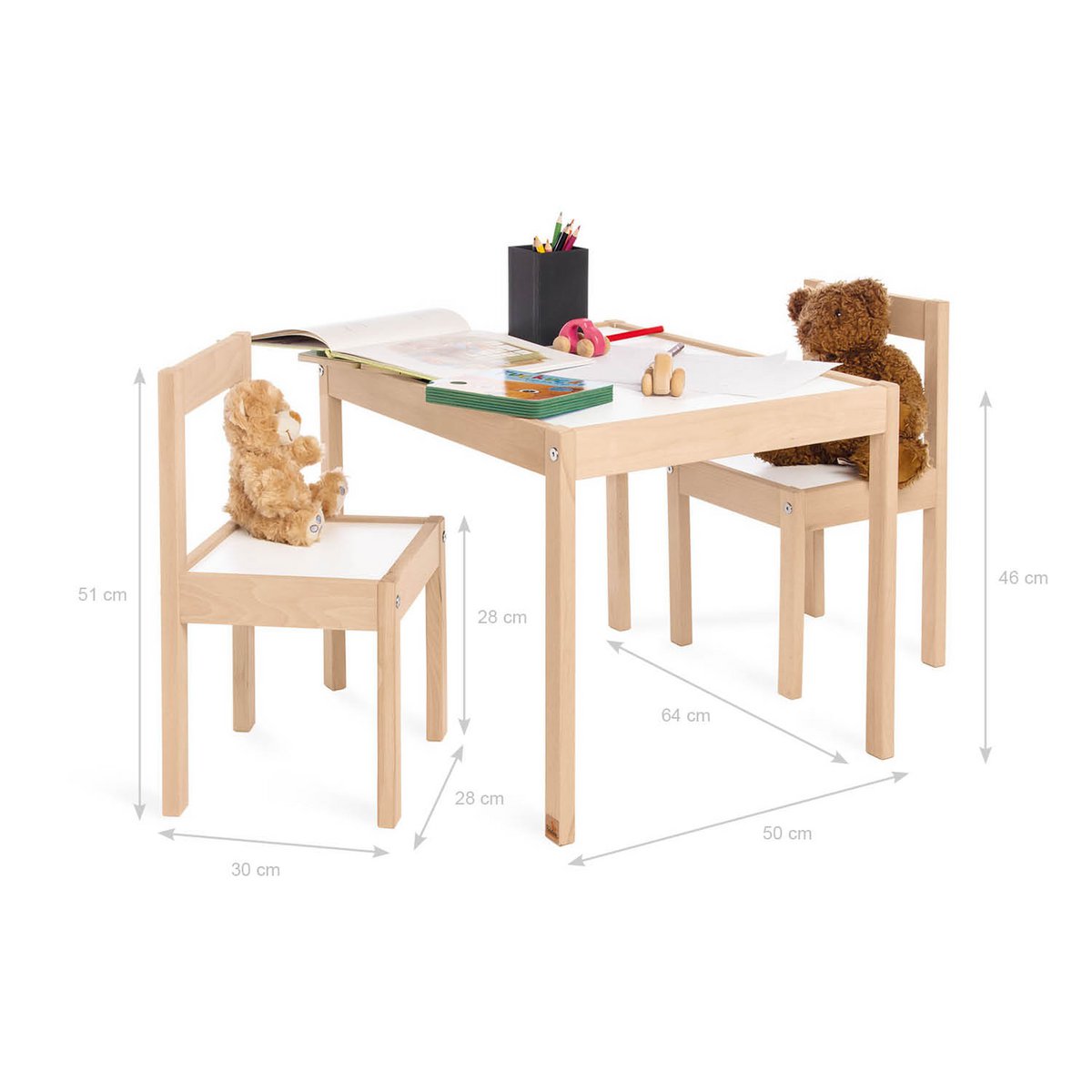 Kindertisch und Stuhl Set „Olaf”, 3 Teile
