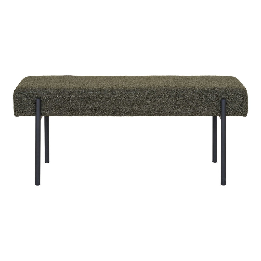 Swindon Bank Dunkelgrün – Polsterbank 100 cm | Stahl & Stoff