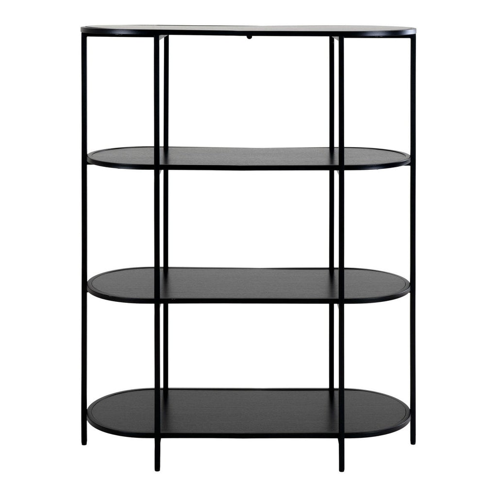 Regal – Schwarz, Stahl/Spanplatte/Melaminfolie, 85 x 36 x 111 cm