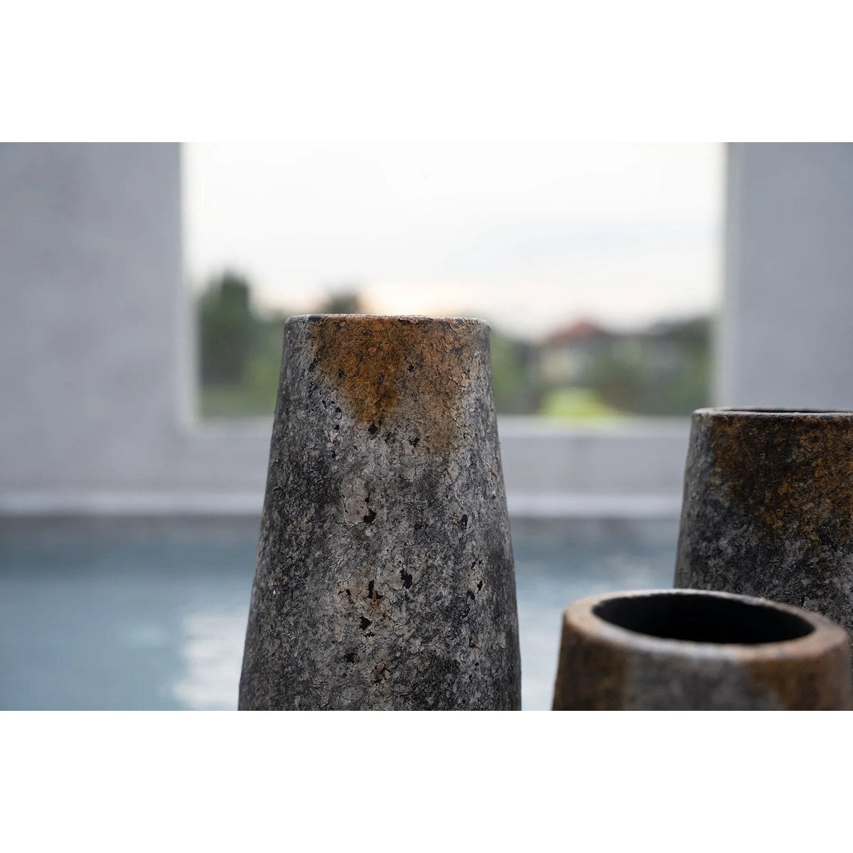 Vase – Antikgrau – L