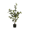 Künstliche Eukalyptus Pflanze grün 95cm in schwarzem Topf
