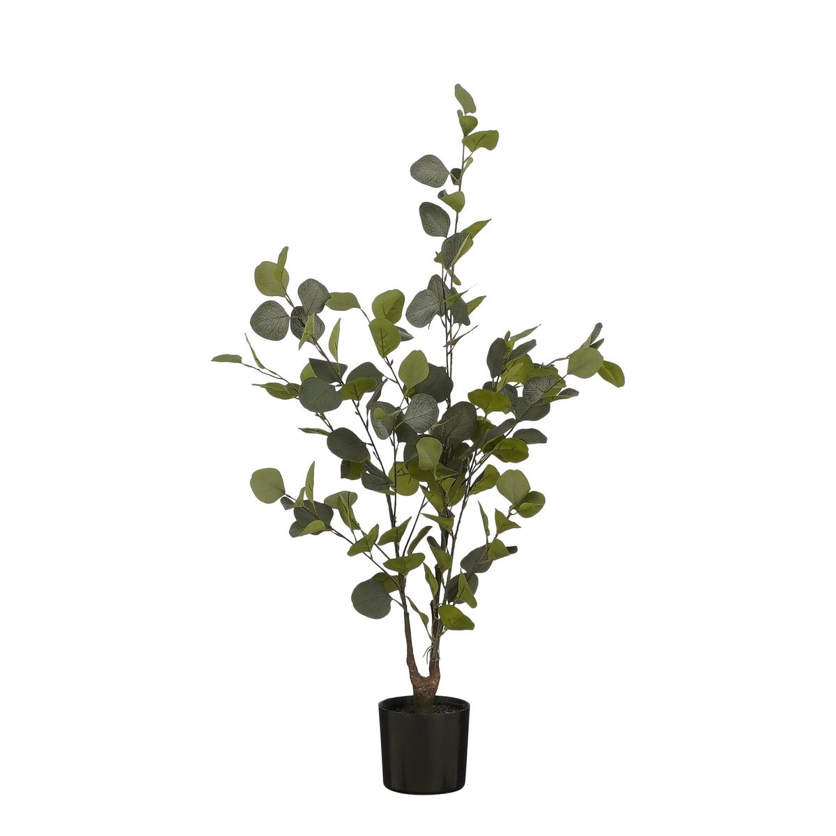 Künstliche Eukalyptus Pflanze grün 95cm in schwarzem Topf