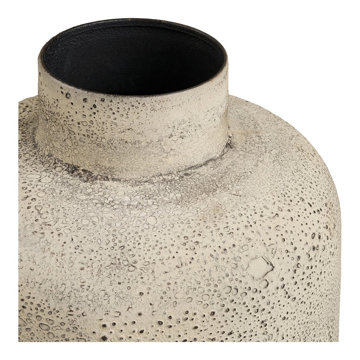 Hou Deko-Vase aus Metall in antik-beige, 78,5 cm hoch - Frontansicht