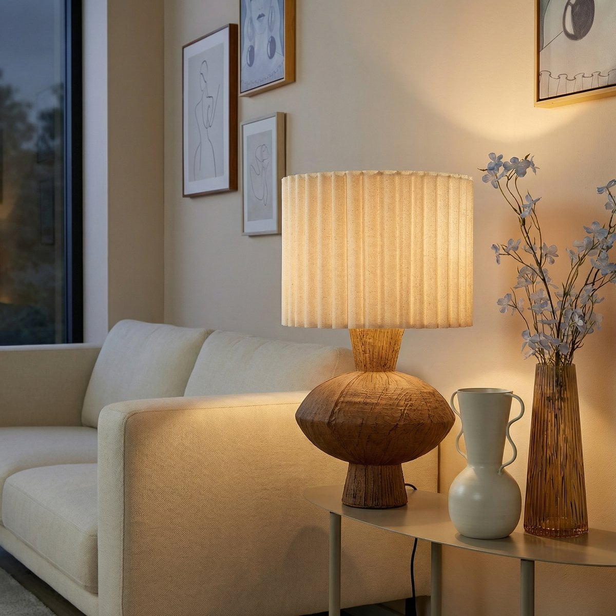 Mica Decorations Frey Tischlampe Braun – Lifestyle Wohnzimmer