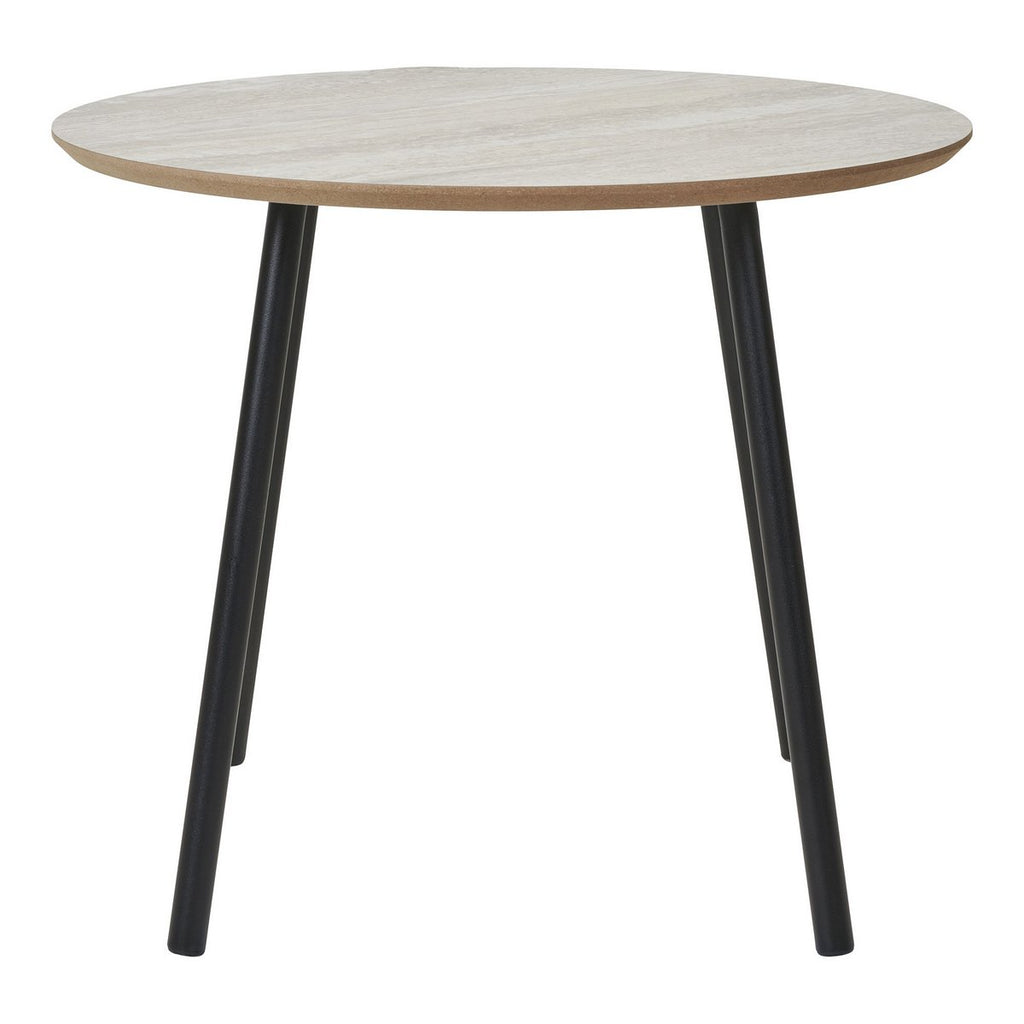 Aalst Couchtisch – Schwarz/Beige, Stahl, MDF, Ø55x45cm