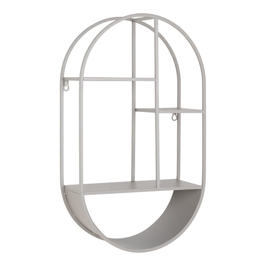 Feira Wandregal – Wandregal, oval, Stahl, kühles Grau, 35 x 15 x 60 cm