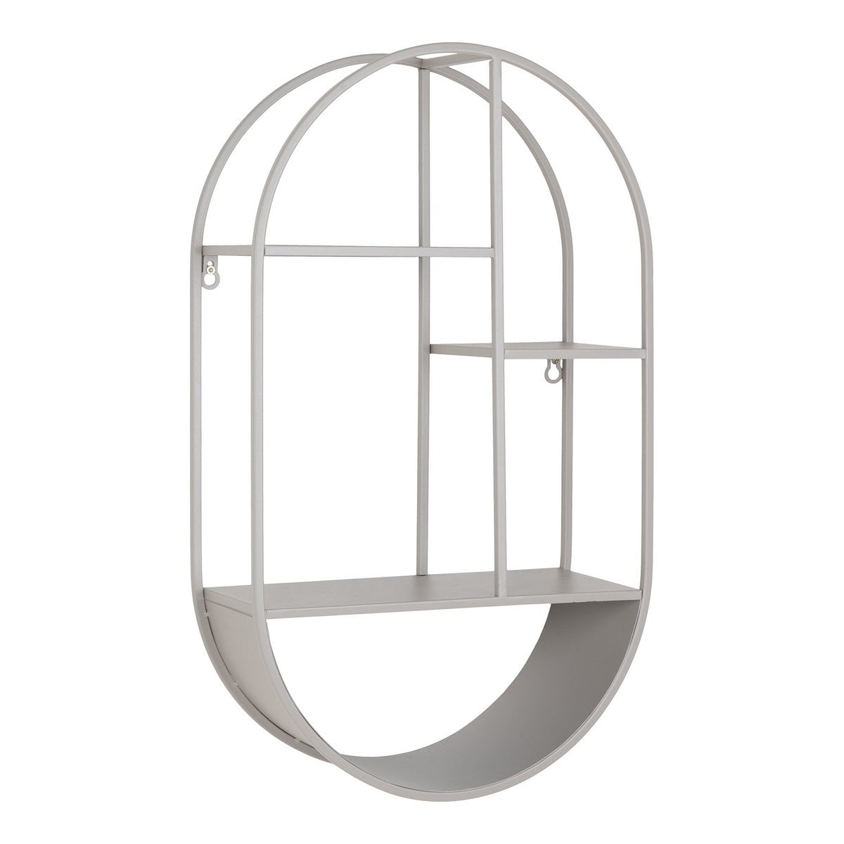Feira Wandregal – Wandregal, oval, Stahl, kühles Grau, 35 x 15 x 60 cm