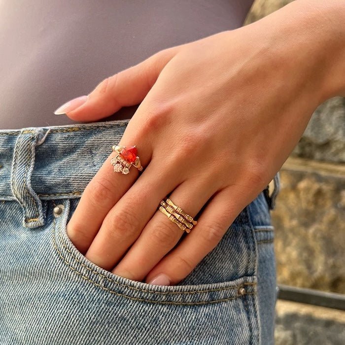 Verstellbarer Ring aus mehrlagigem Bambus