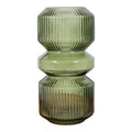 Grüne Glas-Vase Ø12x25 cm - Hohe moderne Designer-Vase