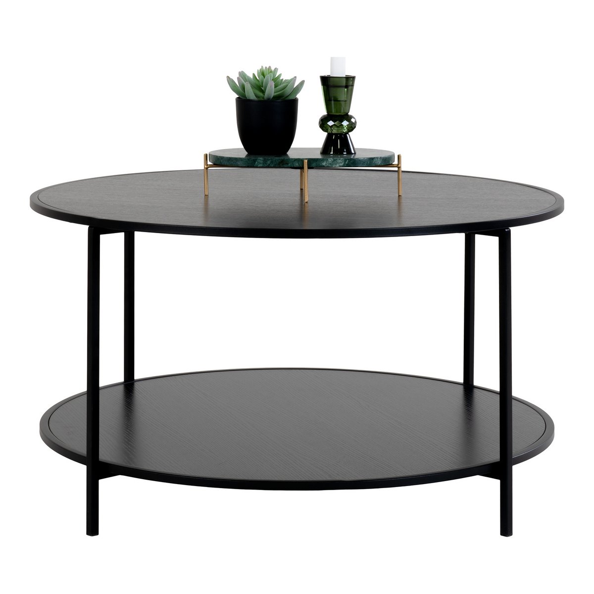 Vita Couchtisch - Schwarz, Stahl, ø80x45 cm